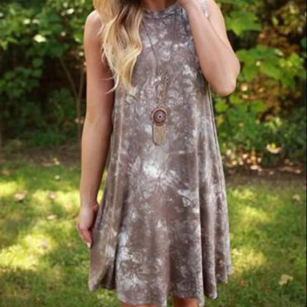 Tan Tye Dye Dress